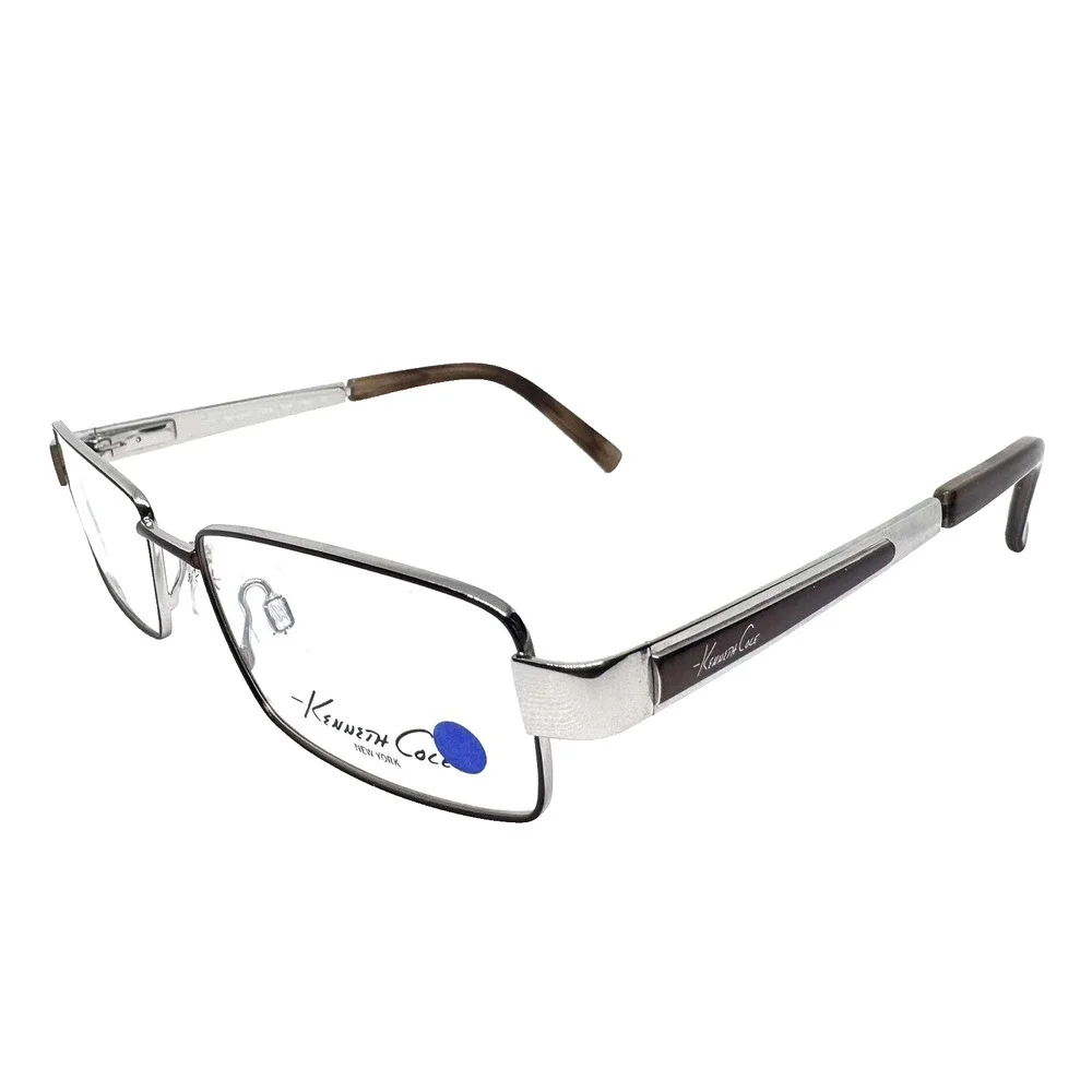 KENNETH COLE KC162 BROWN SILVER EYEGLASSES FRAMES 52-16-135 AUTHENTIC